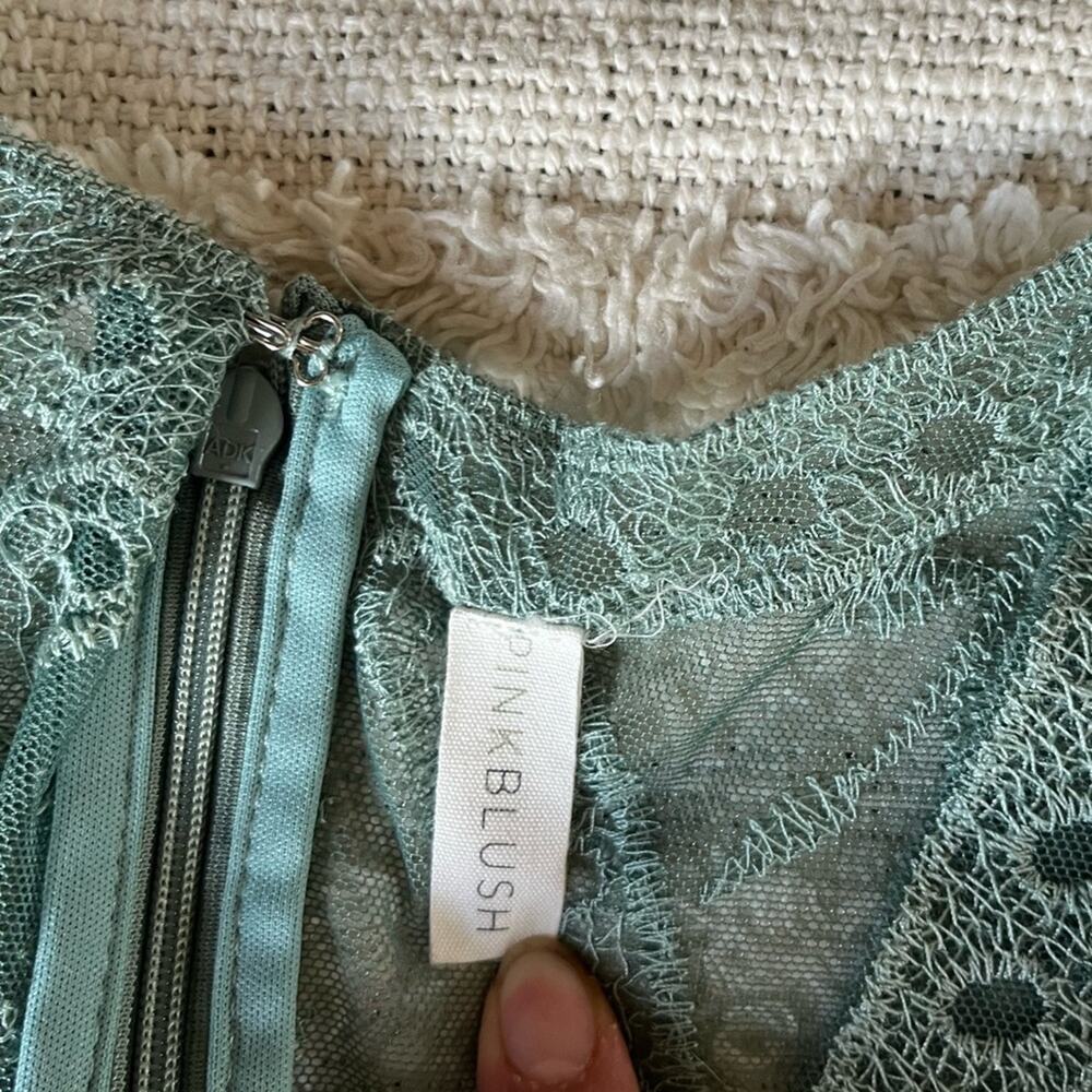 Pinkblush Lace Overlay Maxi Maternity Dress in Sage Size Small - Picture 8 of 11